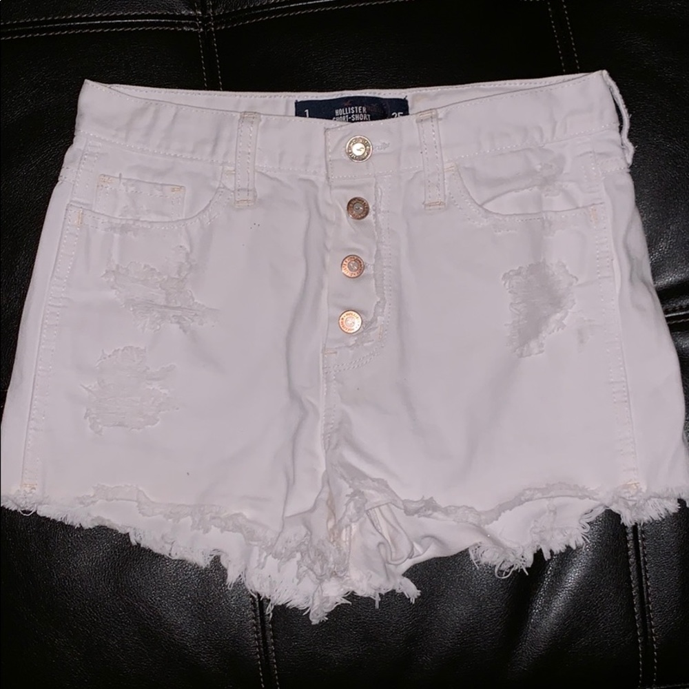Hollister white short with detail in the back